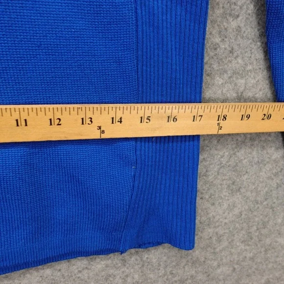 Vintage Ski Sweater Womens L Blue Yellow Red Colorblock Stripe 70s OSSI Slim Fit - Picture 5 of 12